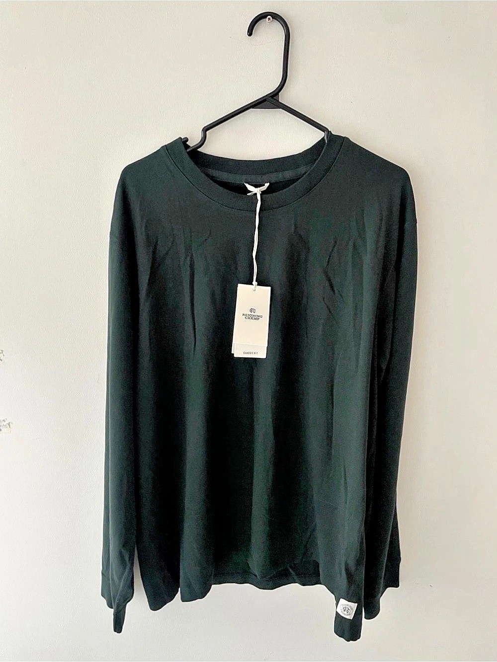Reigning Champ Long Sleeve Black Shirt Size L New